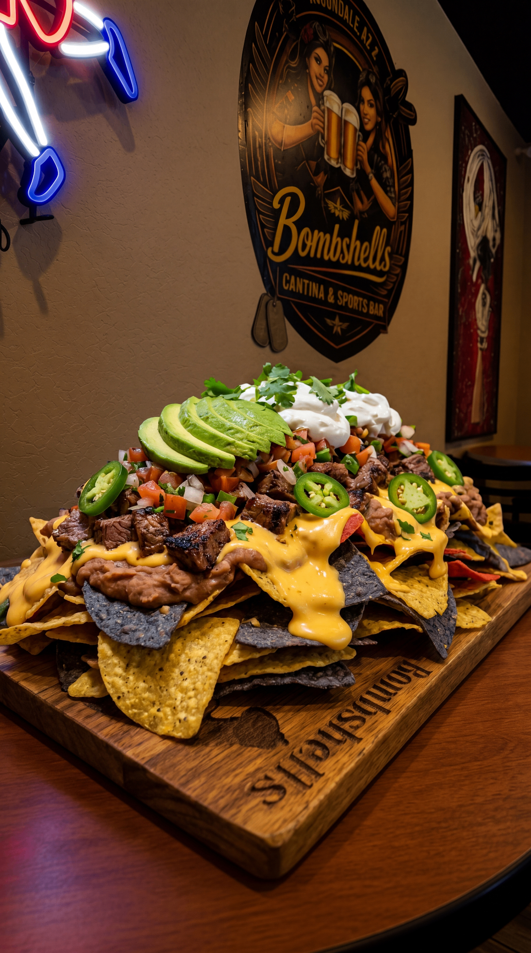 Super Nachos picture — carne asada nachos with queso served in Avondale, Arizona