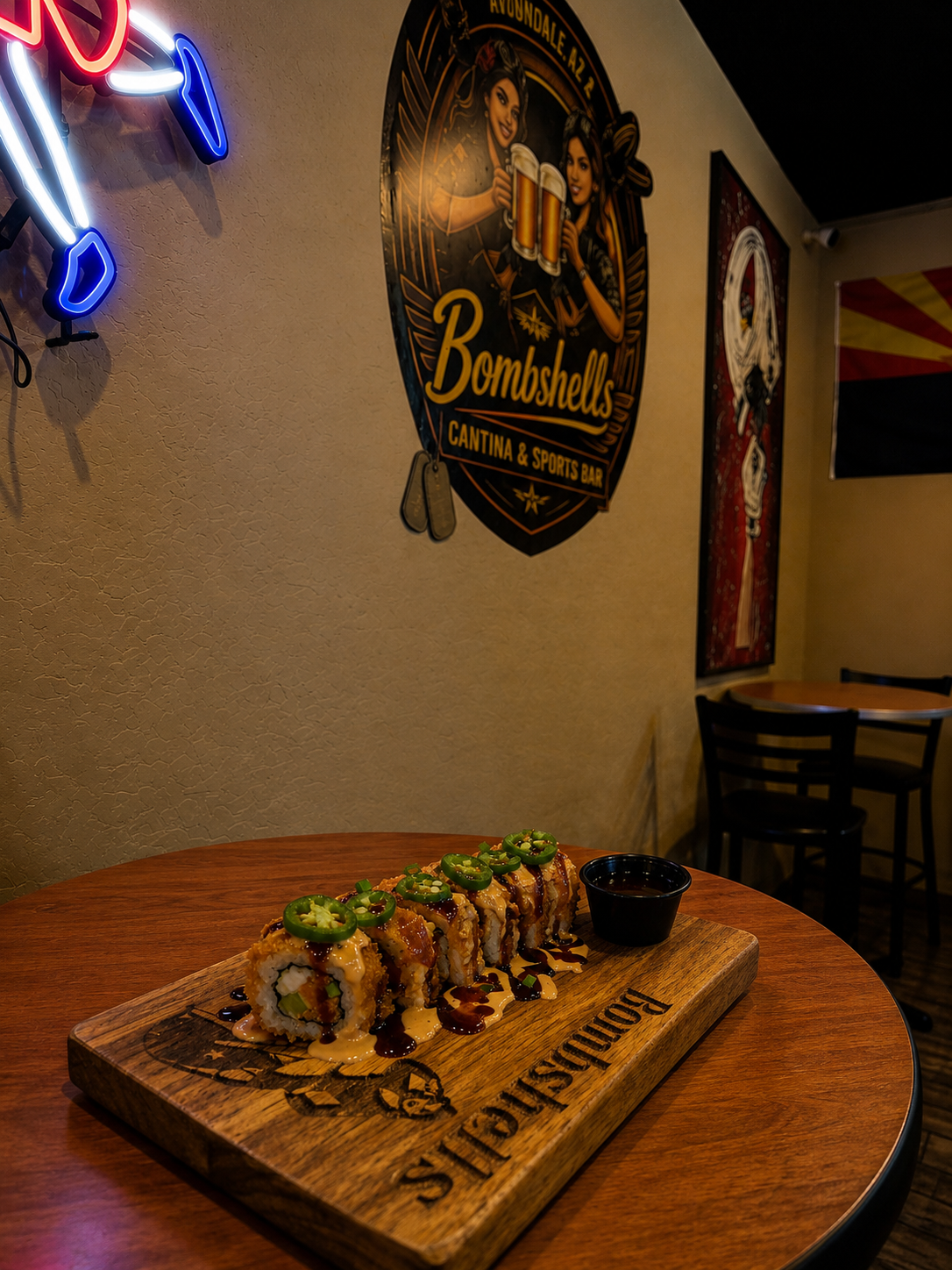 Sushi rolls near me in Avondale, AZ at Bombshells Cantina & Sports Bar and Mexican restaurant