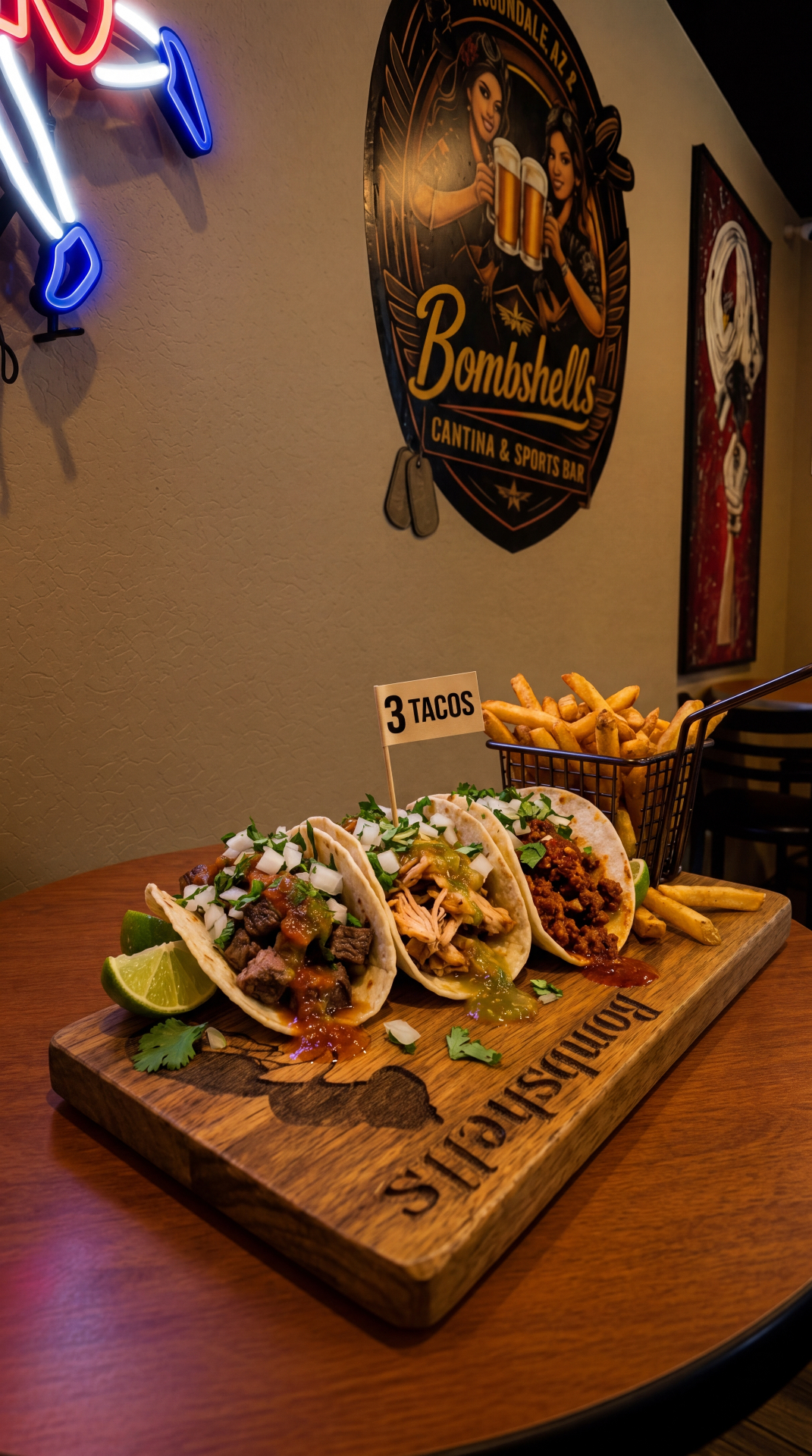 3 Tacos picture — street tacos served at sports bar in Avondale, Arizona