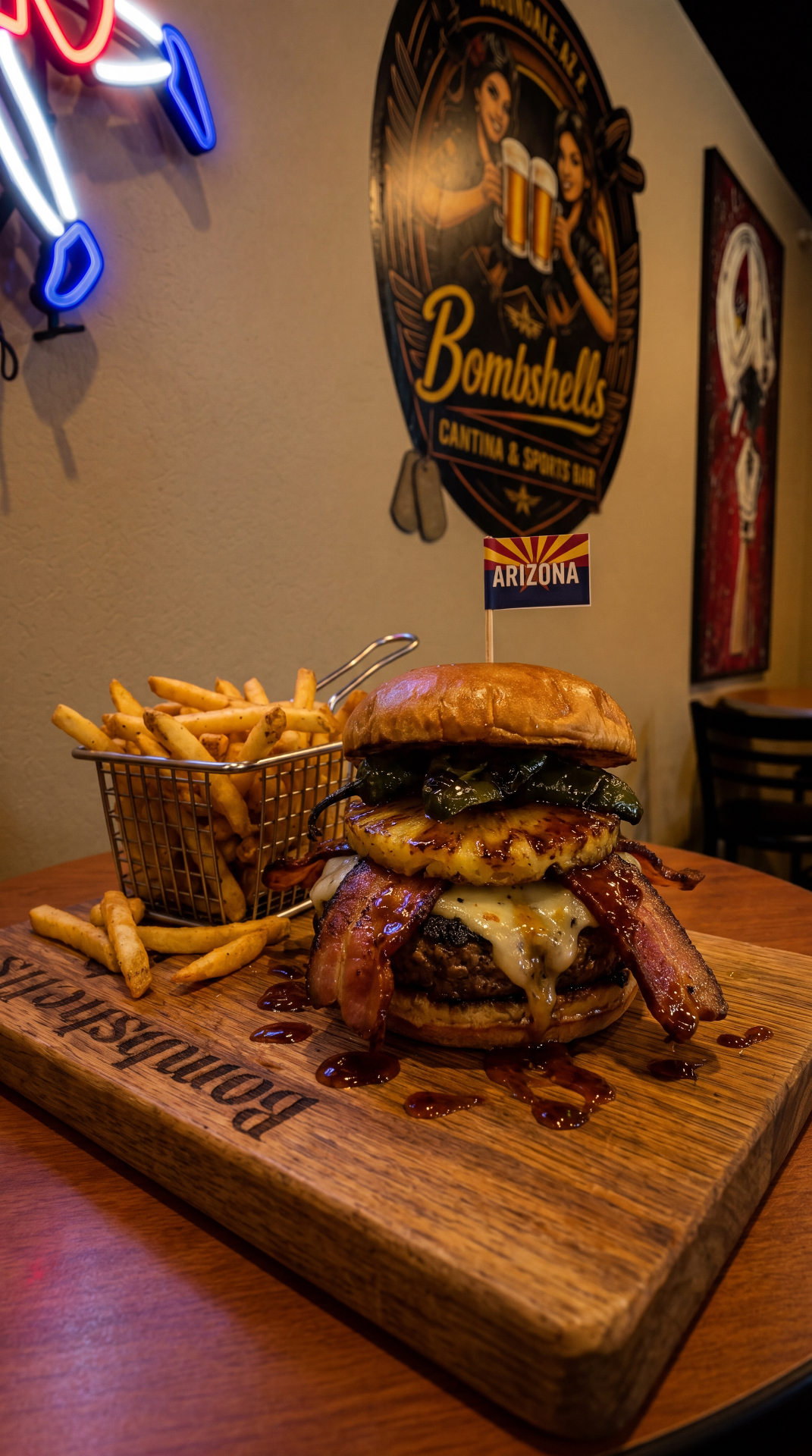 Arizona Burger — burgers near me in Avondale, AZ at Bombshells Cantina & Sports Bar bar and grill