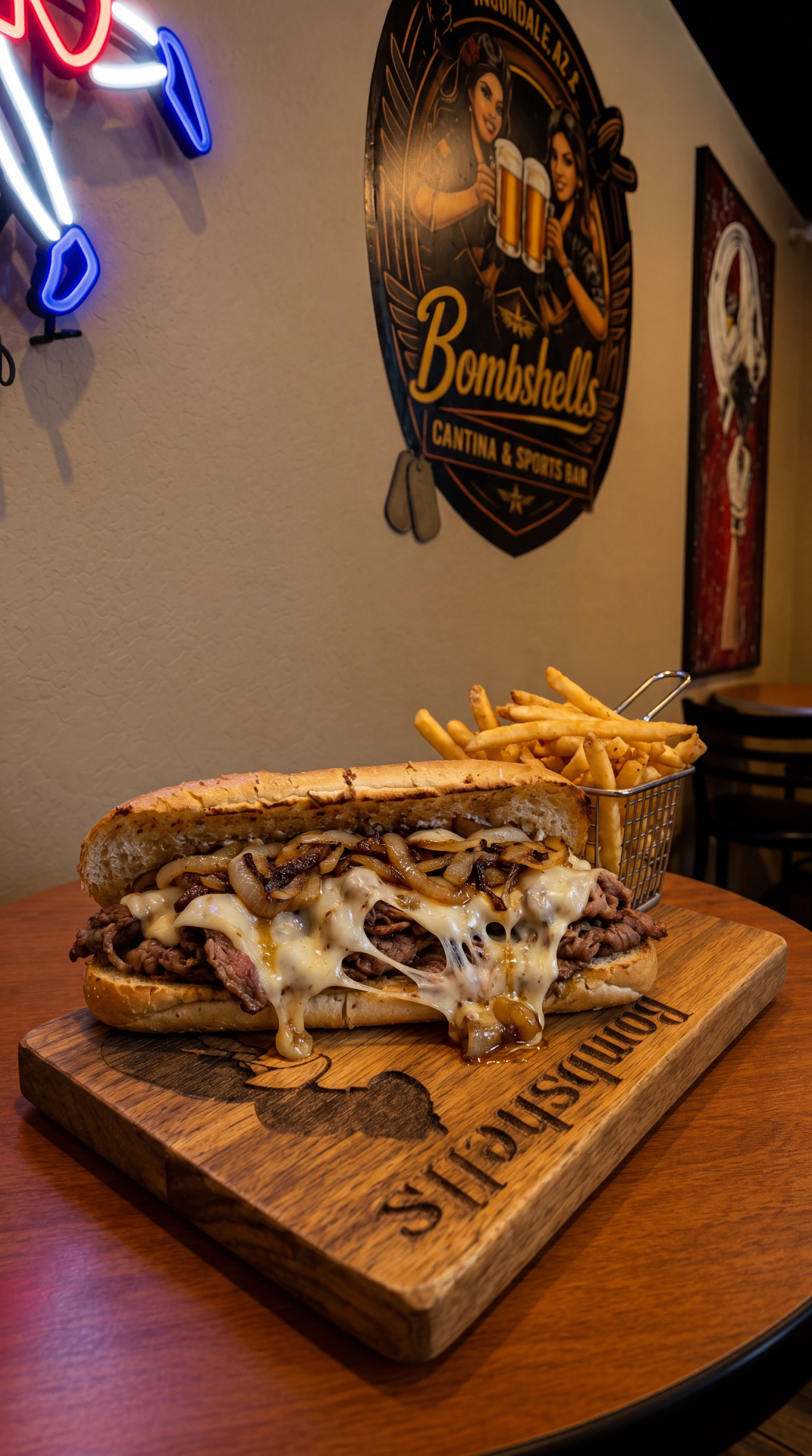 Philly Cheese Steak picture — philly cheesesteak hoagie at sports bar in Avondale, Arizona