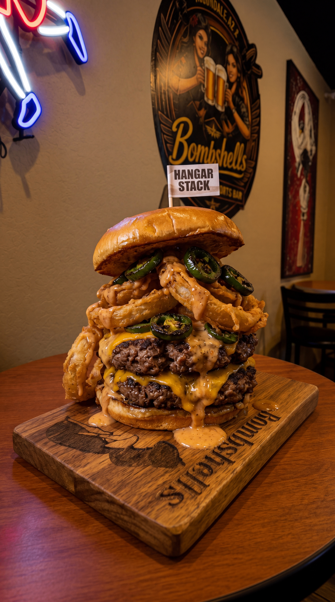 The Hangar Melt — burgers near me in Avondale, AZ at Bombshells Cantina & Sports Bar bar and grill