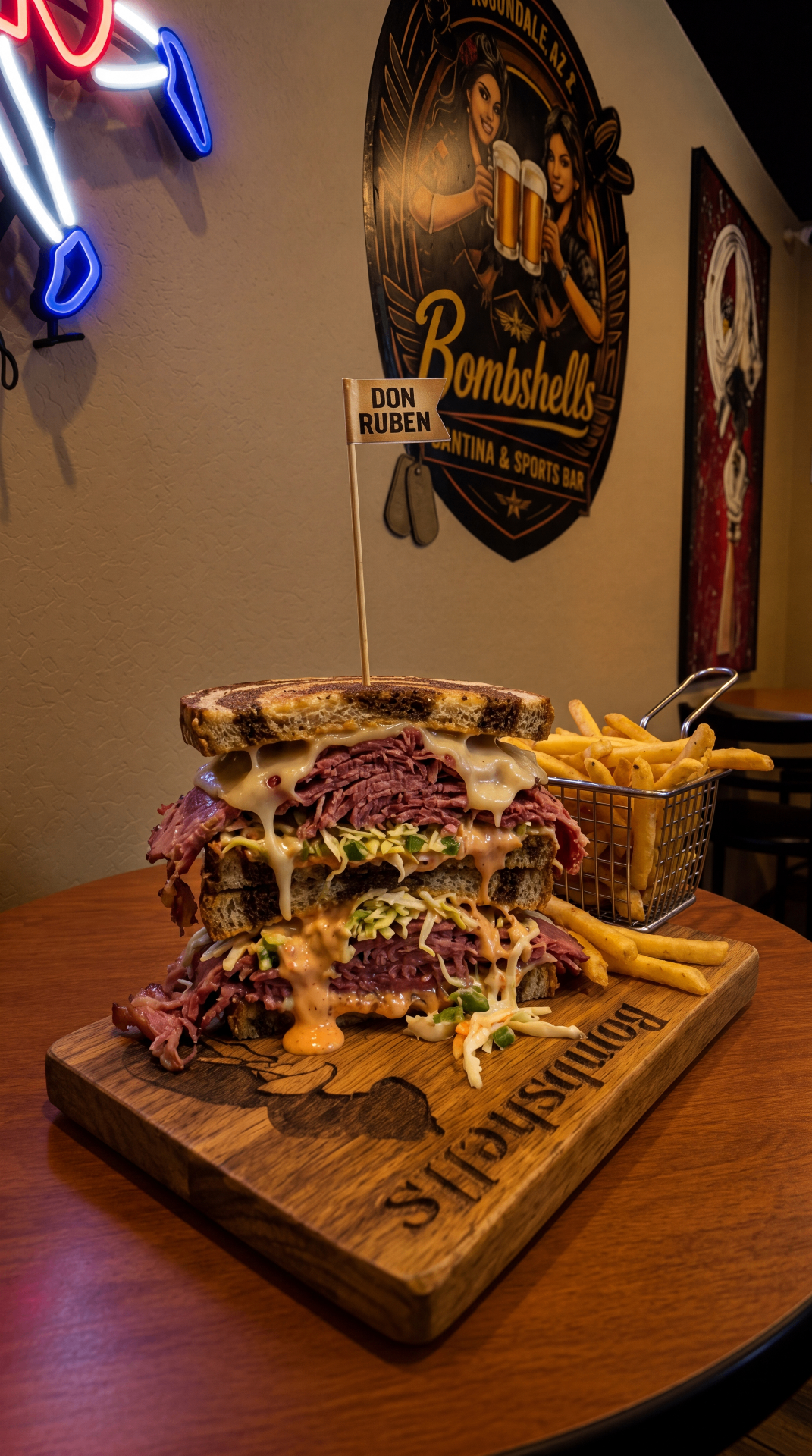 Don Ruben sandwich picture — corned beef reuben on marble rye in Avondale, Arizona