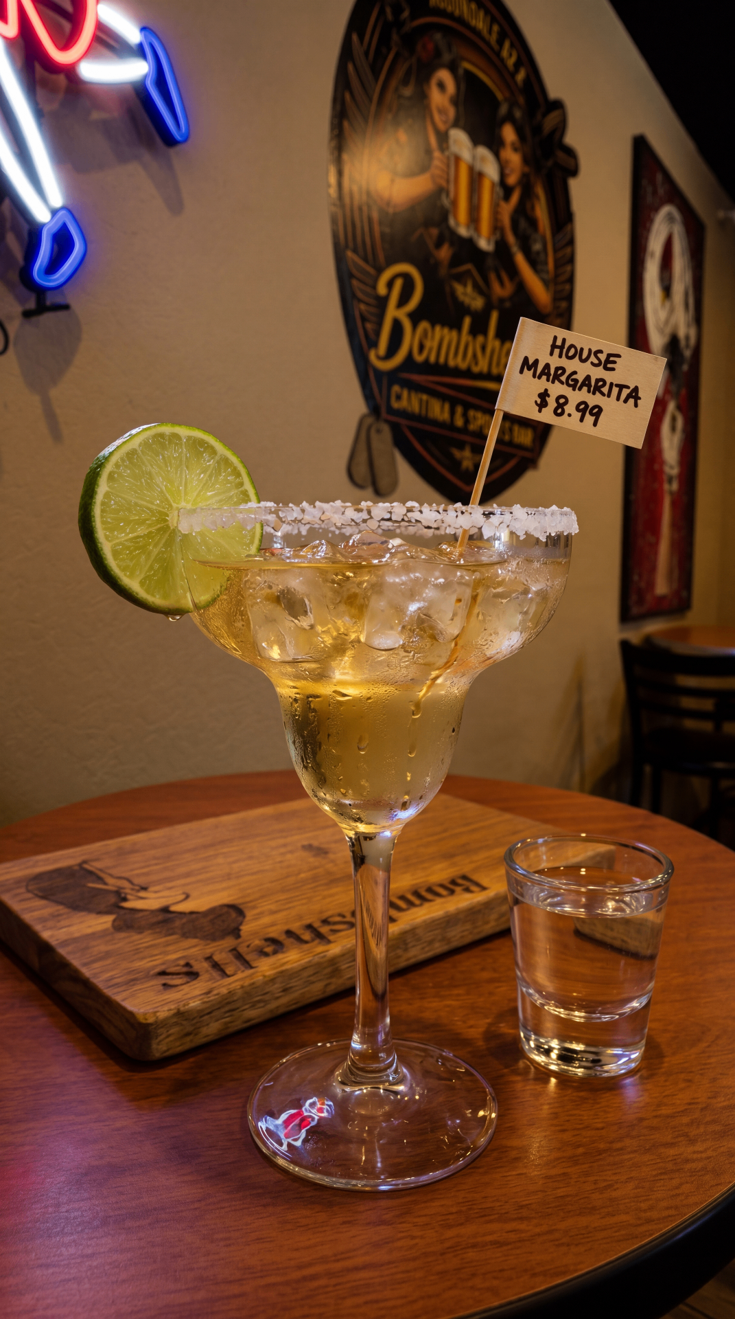 House Margarita picture — classic lime margarita at Bombshells sports bar in Avondale, Arizona