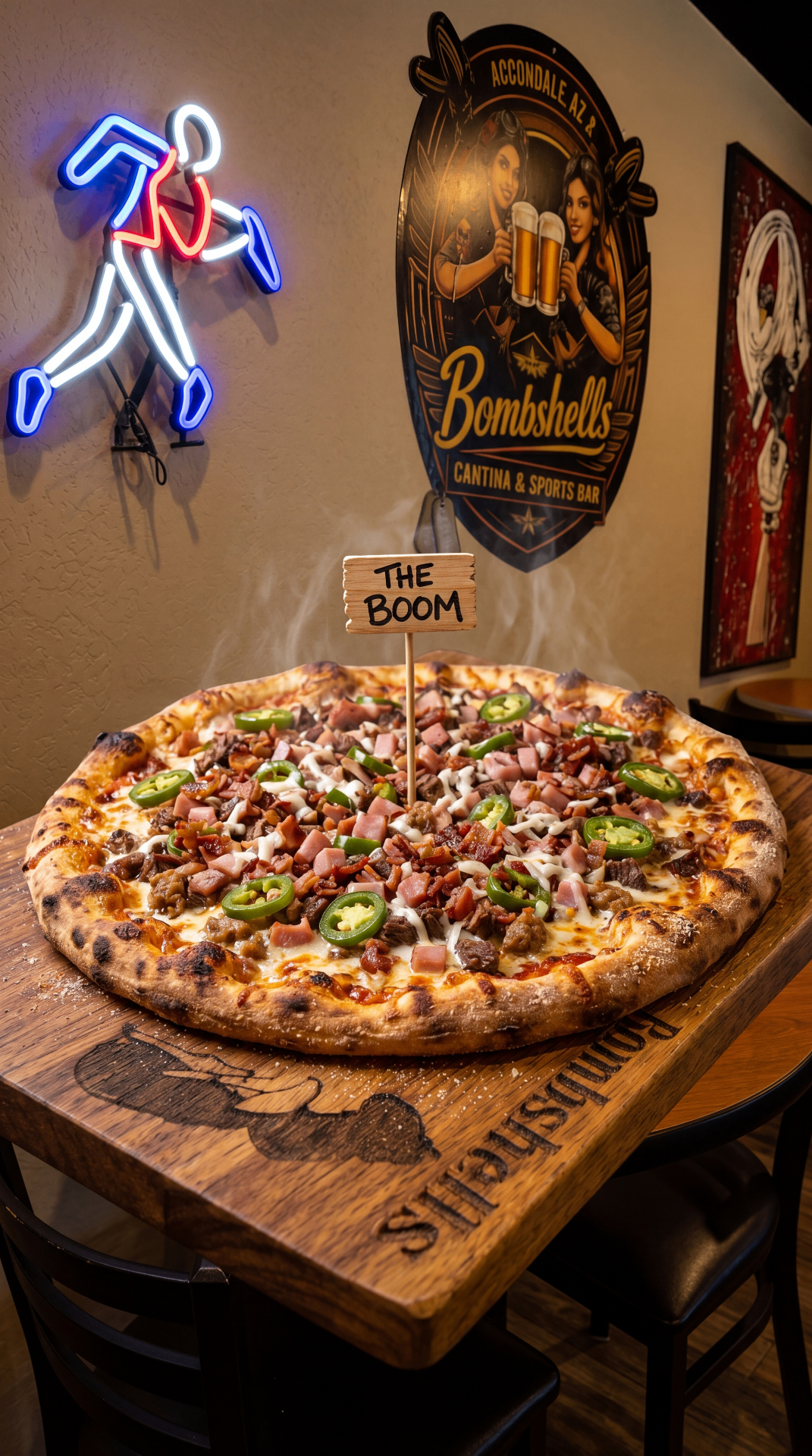 The Boom pizza picture — meat lovers pizza with prosciutto and bacon in Avondale, Arizona