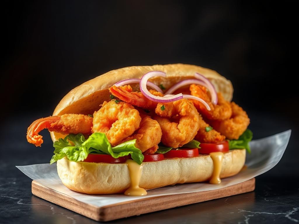 Shrimp Po' Boy — sandwich at sports bar in Avondale, Arizona